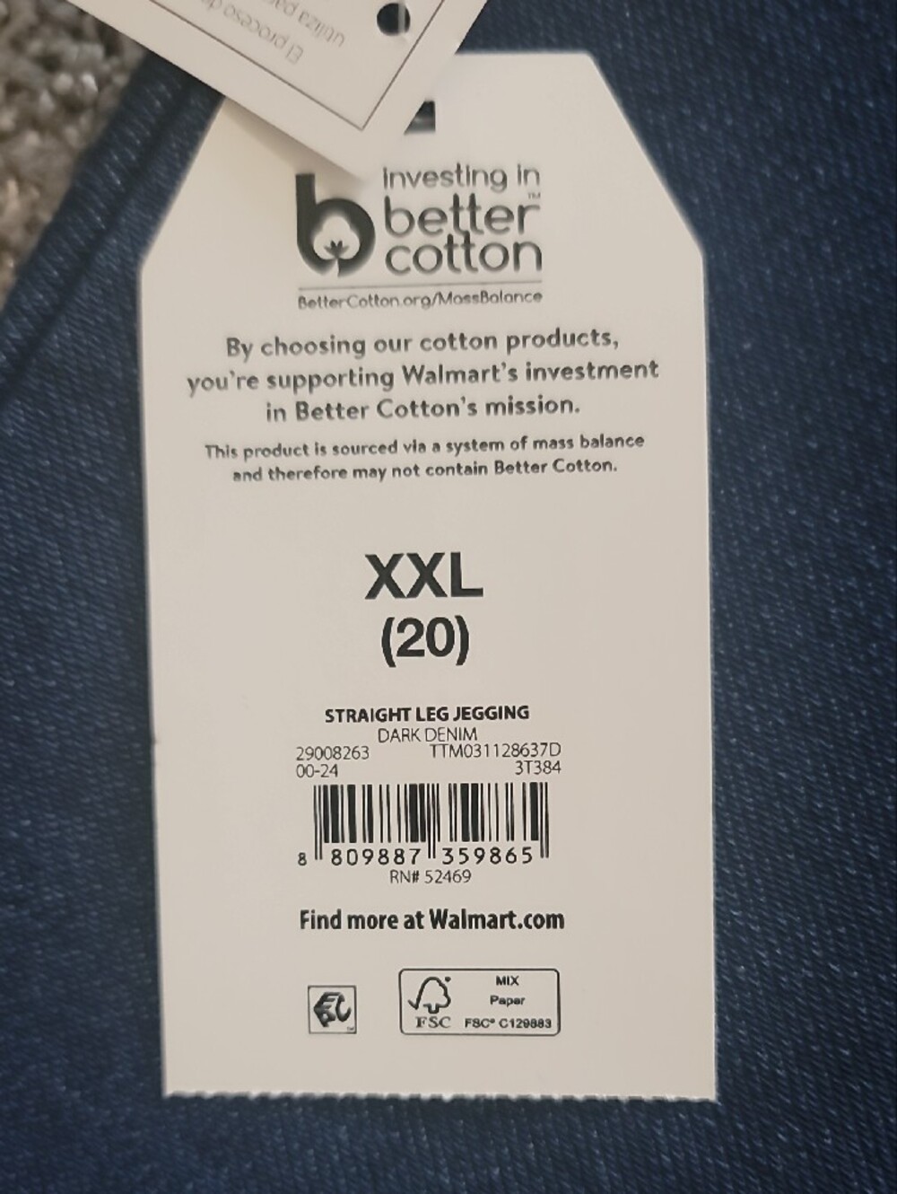 Time and Tru Navy Maternity Jeggings with Black Waistband Size XXL (20) - Picture 3 of 3
